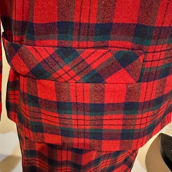 Bobbie Brooks Calgary - Vtg. 50’s Red Plaid Tartan Skirt & Jacket Suit - Sz. S - Picture 12 of 16